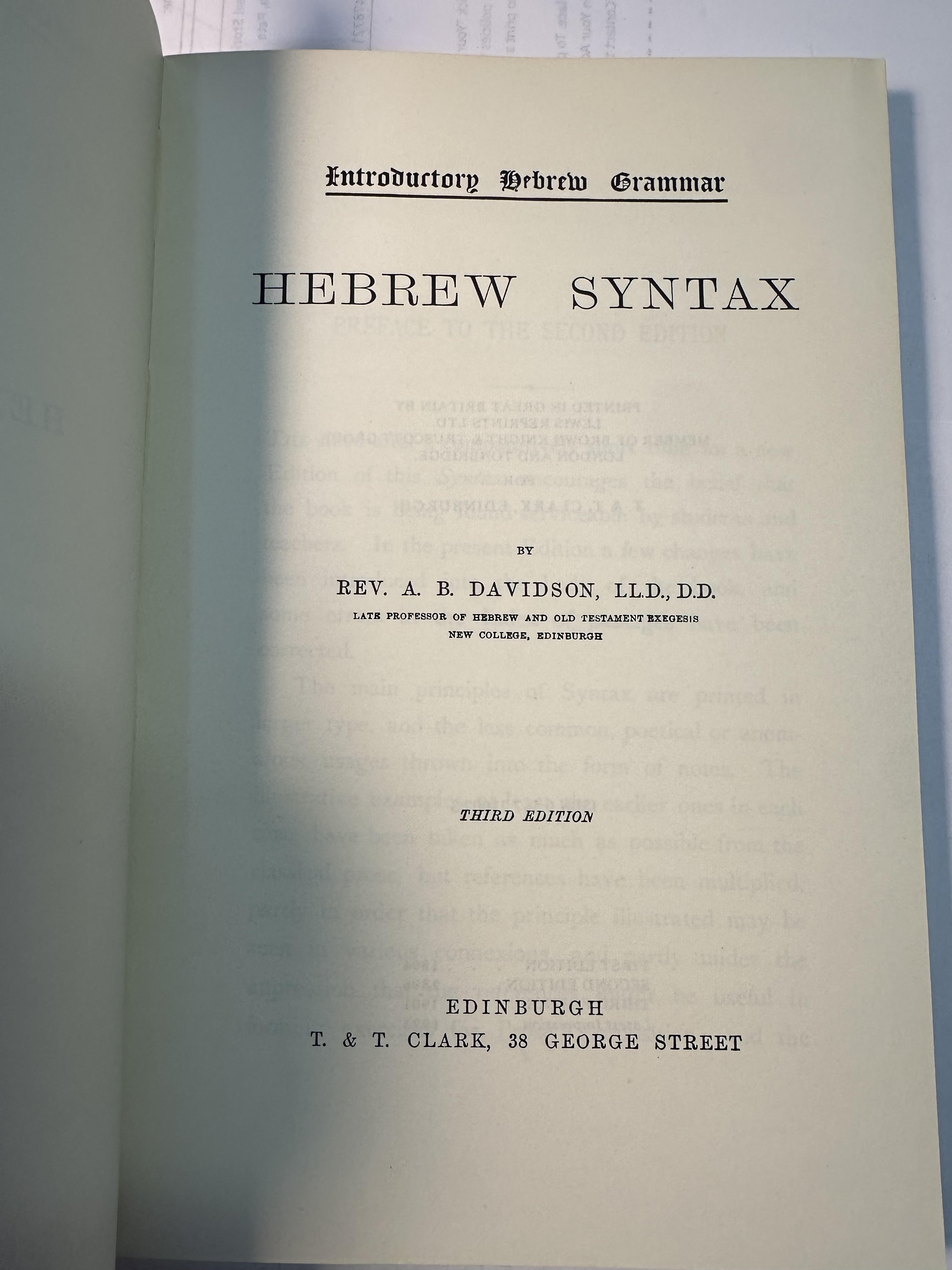 Hebrew Syntax: Introductory Hebrew Grammar