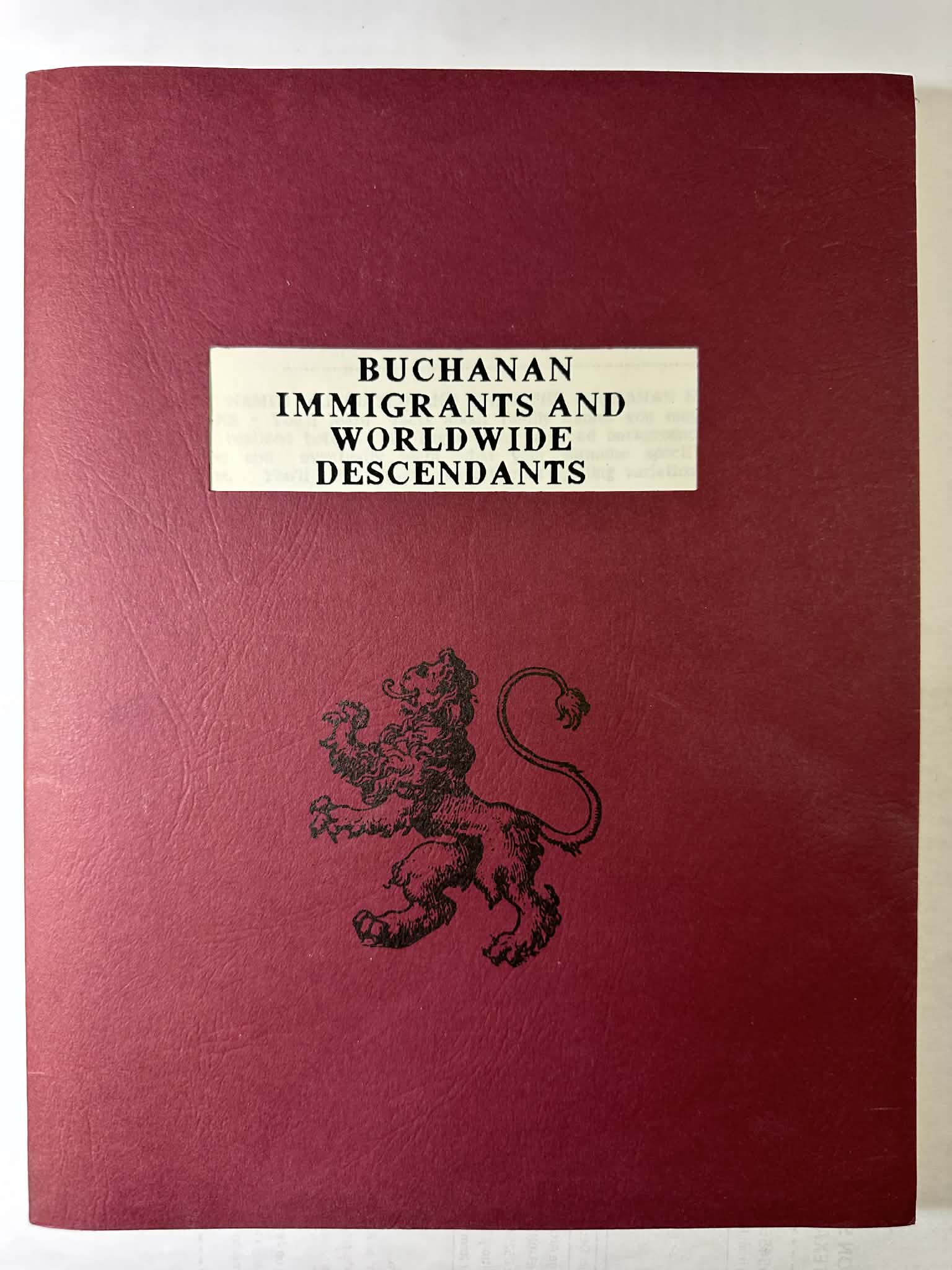 Buchanan Immigrants and Worldwide Descendants